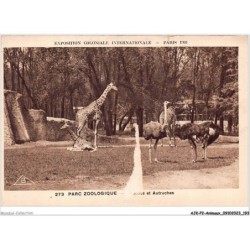 AJKP2-0210 - ANIMAUX - PARC ZOOLOGIQUE - GIRAFFES ET AUTRUCHES