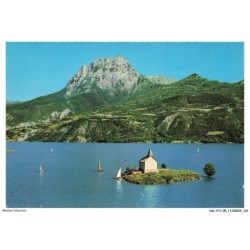 ASLP12-0823-05 - LAC DE SERRE-PONCON - La chapelle saint-michel et la montagne de morgon