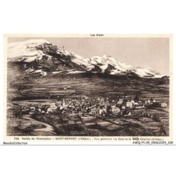 AWQP1-0055-05 - SAINT-BONNET - Vallée du champsaur - Vue générale le drac et le mont chaillol
