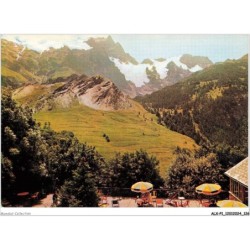 ALXP1-0064-05 - LA GRAVE - Hotel restaurant des alpes - Le massif de la meije vu de la terrasse de l'hotel