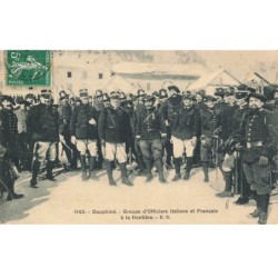 MIKII-0654 05 MONTGENEVRE CHASSEURS ALPINS OFFICIERS ITALIENS ET FRANCAIS
