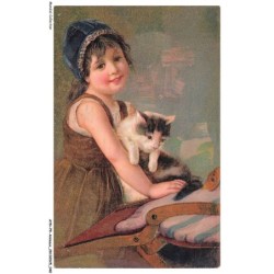 AYNP9-0783-CHAT - Fille et son chat