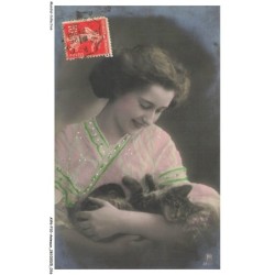 AYNP10-0878-CHAT - Femme et chat