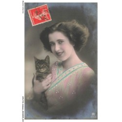 AYNP10-0877-CHAT - Femme et chat