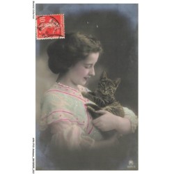 AYNP10-0876-CHAT - Femme et chat