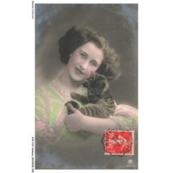 AYNP10-0880-CHAT - Femme et chat