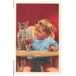 AXEP13-0976-ANIMAUX - Chat et bébé