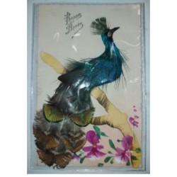 MIKII-098 OISEAU PAON BONNE ANNEE AJOUTIS FAIT MAIN