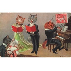 MIKII-008 CHATS HUMANISE CHANTEURS PIANO PAR ILLUSTRATEUR THIELE