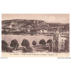 AZRP4-0223-SUISSE - GENEVE - La PLace des Alpes et Monument de Brunswic - Panorama