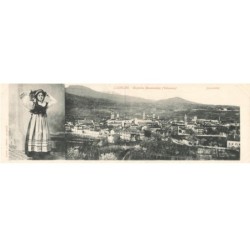 MIKIKP6-069 ITALIE CUORGNE COSTUME CANAVESANO VALSOANA PANORAMA CARTE DOUBLE