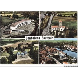 CK-BFP1-1050-16 - EN AVION AU-DESSUS DE CONFOLENS - Le groupe scolaire - l'eglise St-Barthelemy