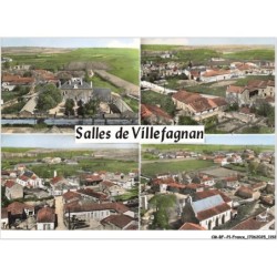 CM-BFP1-0597-16 - SALLES DE VILLEFAGNAN - Le groupe scolaire - Vue générale - Vue panoramique - L'église