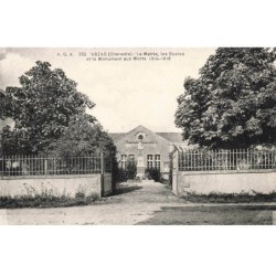 16 ABZAC  AL-AL00827 LA MAIRIE LES ECOLES ET LE MONUMENT AUX MORTS 1914 1918