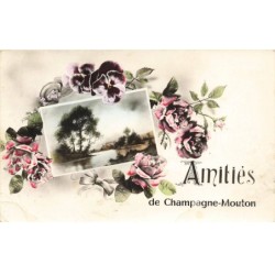 16 CHAMPAGNE MOUTON -DC51680 CARTE AMITIES RIVIERE FLEURS