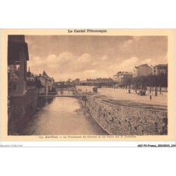 AKJP2-0210-15 - AURILLAC - la promenade du gravier et les ponts sur la jordanne