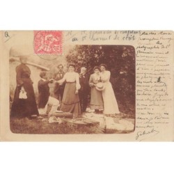 MIKIH-1033 16 SAINT GERMAIN DE CONFOLENS UN PIQUE NIQUE CARTE PHOTO 1903